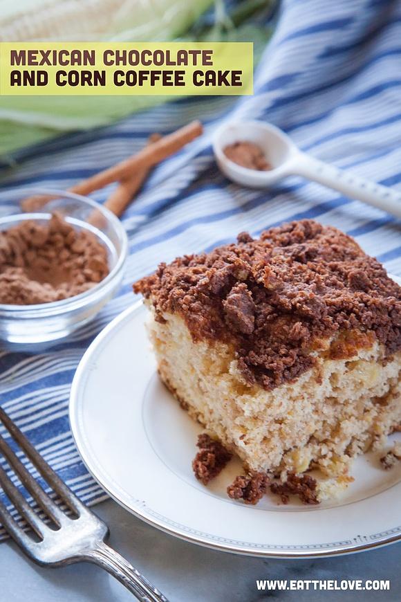 Mexican chocolate corn coffee cake