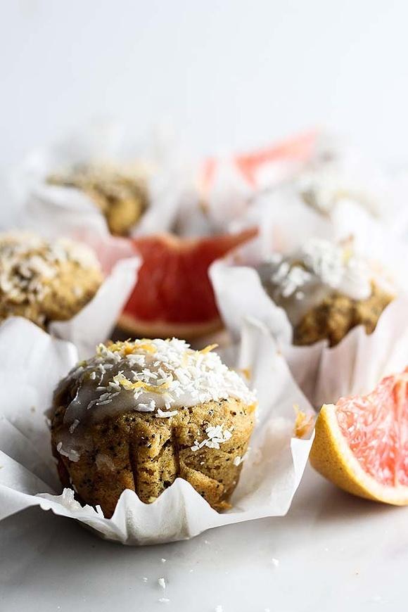 Vegan grapefruit poppy seed muffins