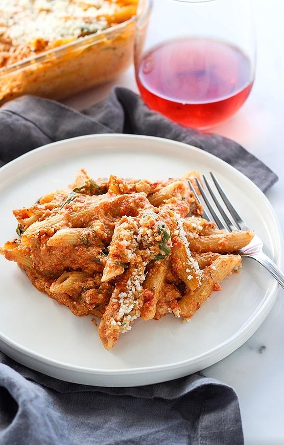 Creamy Baked Red Pepper Penne Pasta