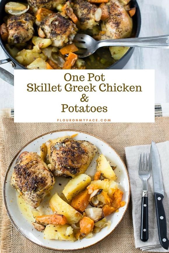 Skillet greek chicken and potatoes