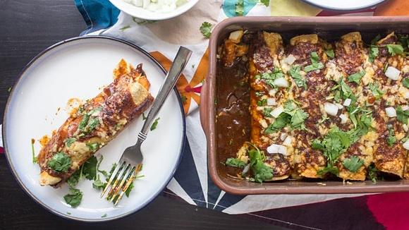 Turkey and sweet potato enchiladas