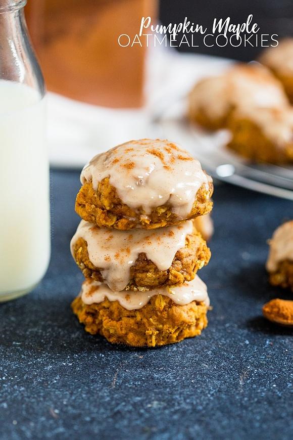 Pumpkin Maple Oatmeal Cookies