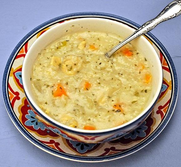 Lemon chicken rice soup