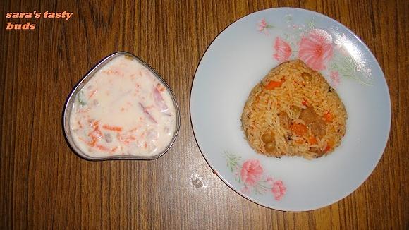 Mixed vegetables and soya chunks pilaf