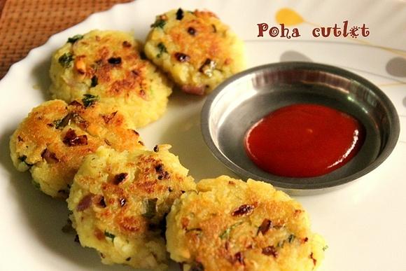 Poha cutlet recipe - easy tea time snack with cashew nuts