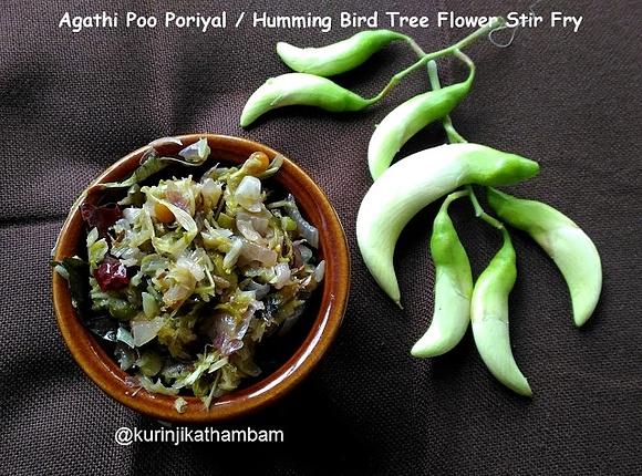 Agathi poo poriyal humming bird tree flower fry