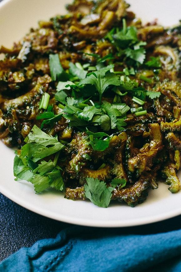 Karela bhaji pan-fried bitter melon