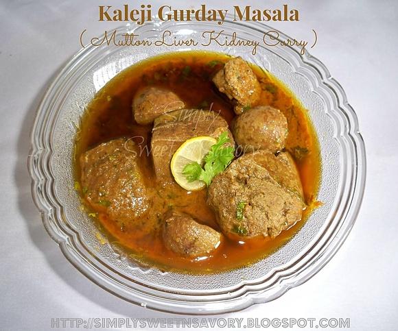 Kaleji gurday masala - mutton liver and kidney curry