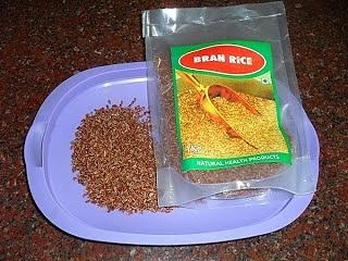 Bran rice with stir-fried vegetables