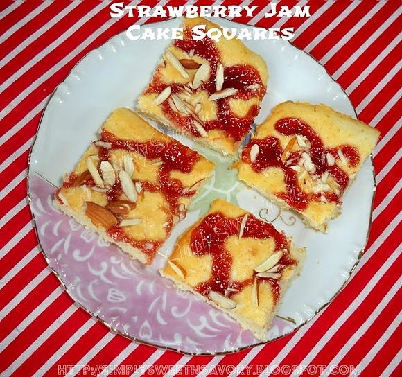 Strawberry Jam Cake Squares