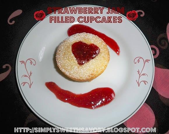Strawberry Jam Filled Cupcakes