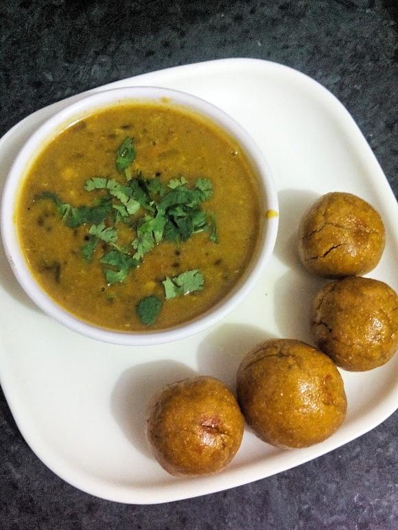 Dal baati - rajasthani wheat ball with lentil curry