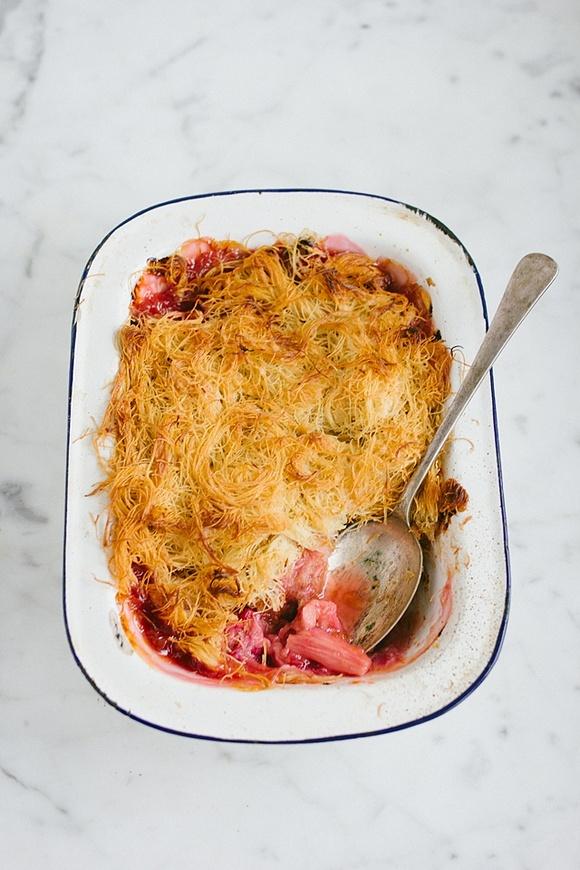 Rhubarb Kadaif Pie
